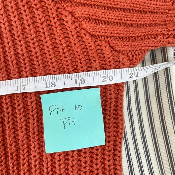 Dress Barn XL burnt orange sweater, one snap in front, bell sleeves. - Picture 6 of 8